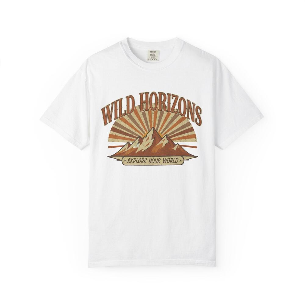Wild Horizons T-Shirt — Explore Your World Mountain Graphic Tee
